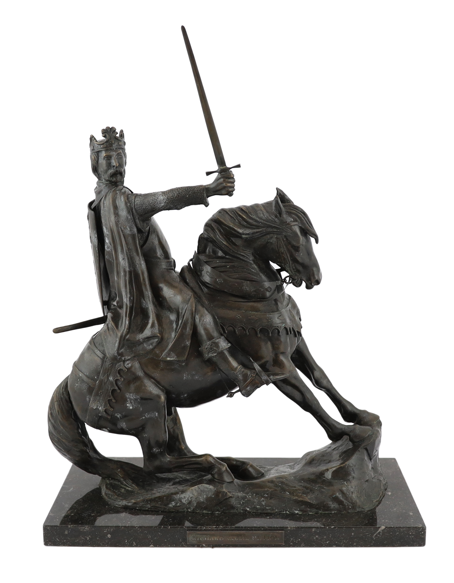 Bernard Winskill (d.1980), a Royal Worcester foundry bronze equestrian group Richard Coeur de Lion